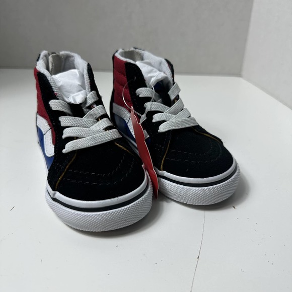 NEW Vans Toddler Sk8-Hi Zip Easy Logo Shoe Black Chili Pepper Size 4.0T - Picture 3 of 7
